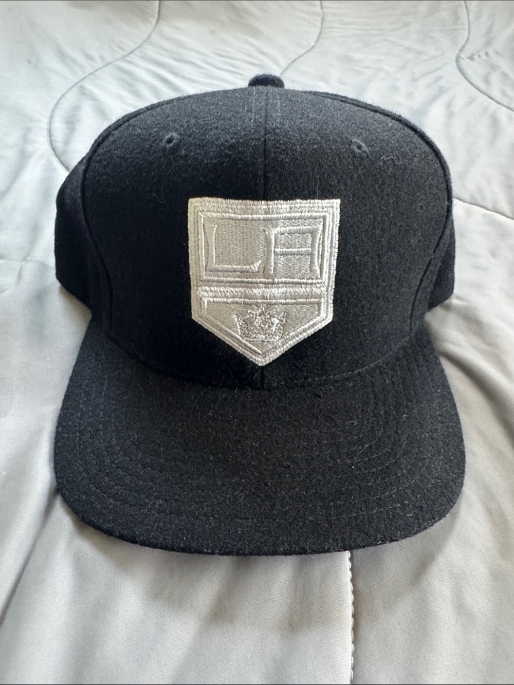 Mitchell & Ness LA Kings Shield Black Wool Snapback Hat